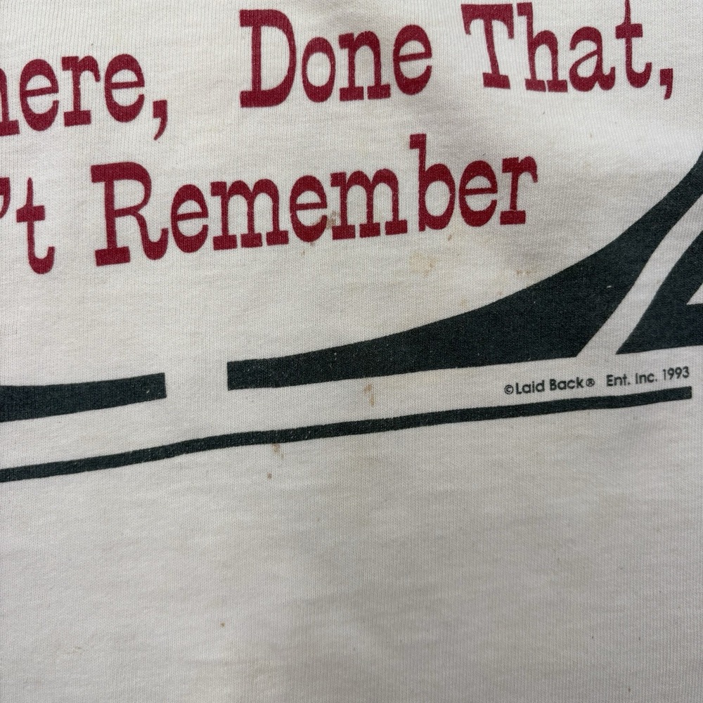 Vintage 1993 Laid Back Genuine Antique Person Single Stitch T Shirt Mens XL - Picture 11 of 14